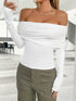 'Yarrow' Off Shoulder Ruched Crop Top - Celes Fashion